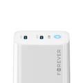 Forever TC-06-65CC GaN PD QC laturi 2x USB-C 65W valkoinen