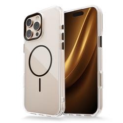 Läpinäkyvä ohut Mag-suojakuori iPhone 12 / 12 Pro 6,1":lle, musta