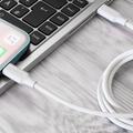 Proove kaapeli Raidallinen Silikoni USB-C - Lightning 1m 3A valkoinen
