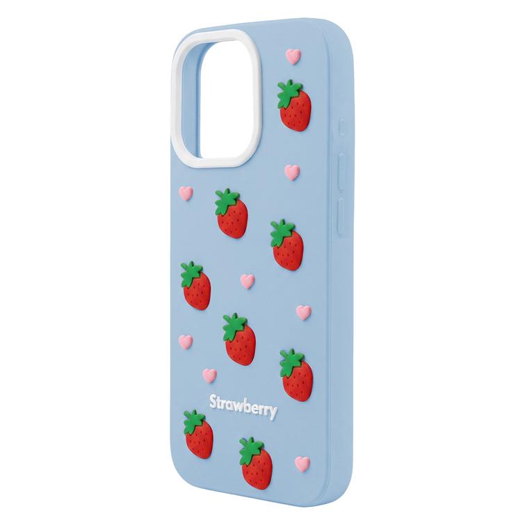 Strawberry case for iPhone 13 / 14 / 15 6,1" blue