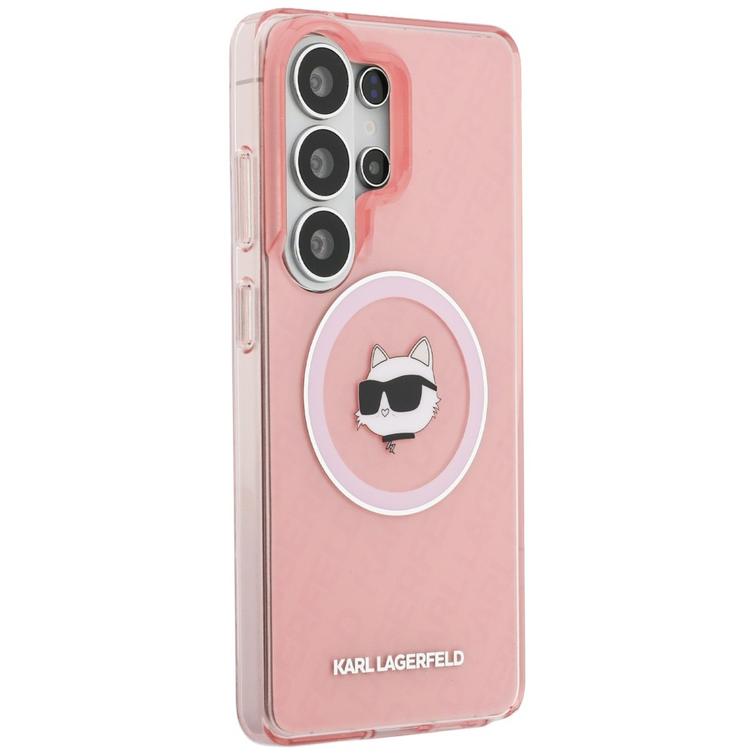 Karl Lagerfeld case IML Repeated Choupette MagSafe for Samsung Galaxy S26 Ultra pink