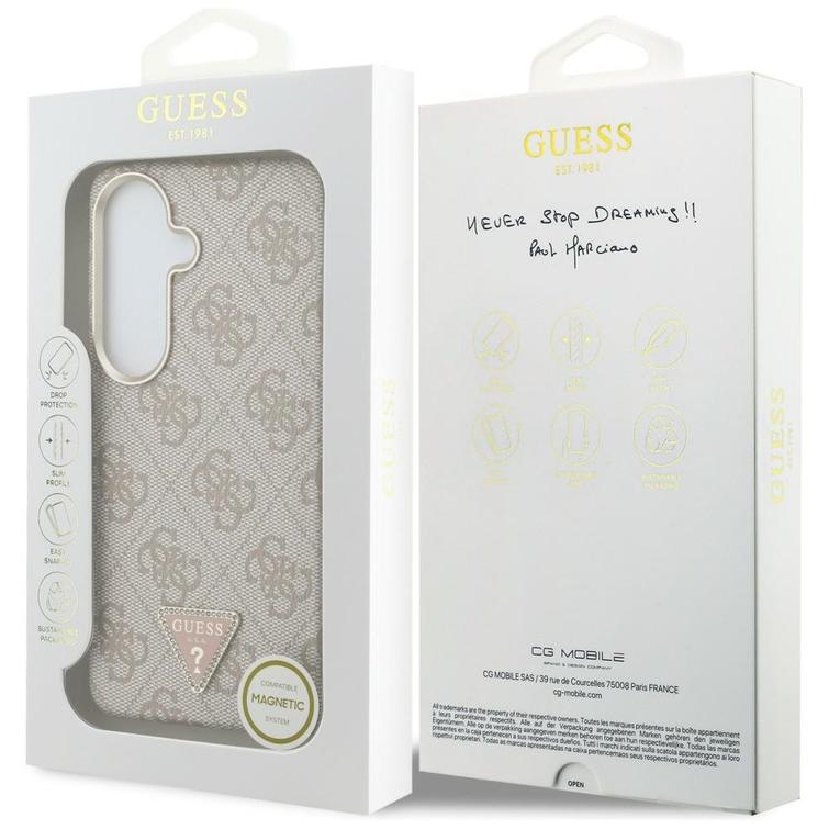 Guess case 4G Triangle Logo MagSafe for Samsung Galaxy S26 pink