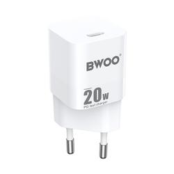 BWOO CDA155 PD -sein&auml;laturi 1x USB-C-portti 1A 20W valkoinen