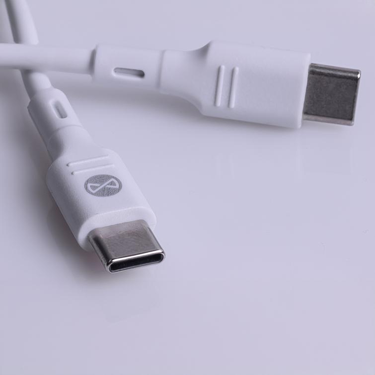 Forever TC-07-30AC PD QC laturi 1x USB-C 1x USB 30W valkoinen + USB-C - USB-C kaapeli 60W