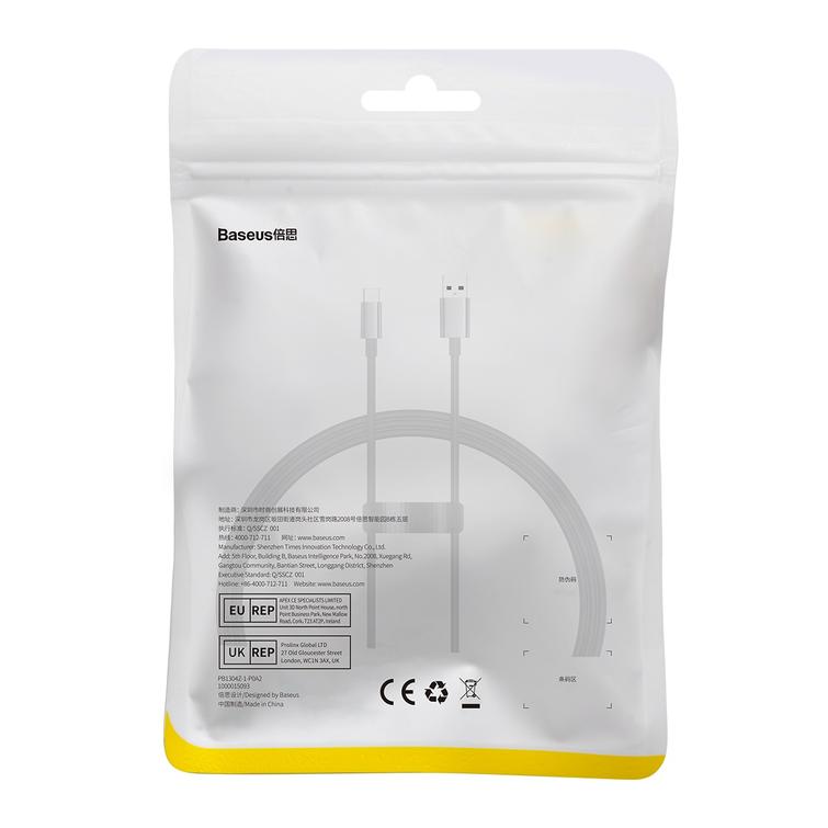 Baseus Superior USB - USB-C -kaapeli 1,0m klusteri musta 100W