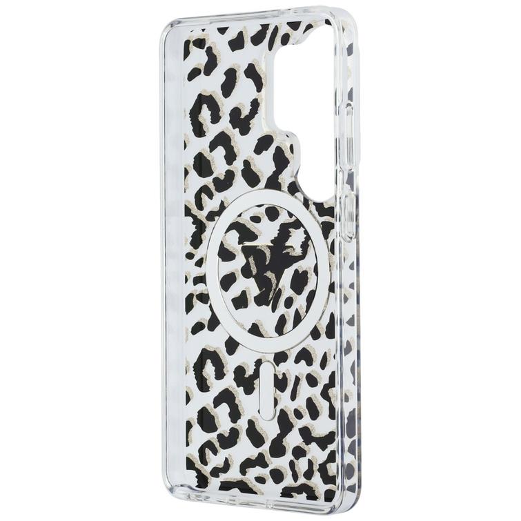 Guess case IML Leopard Print Triangle MagSafe for Samsung Galaxy S26 Ultra black