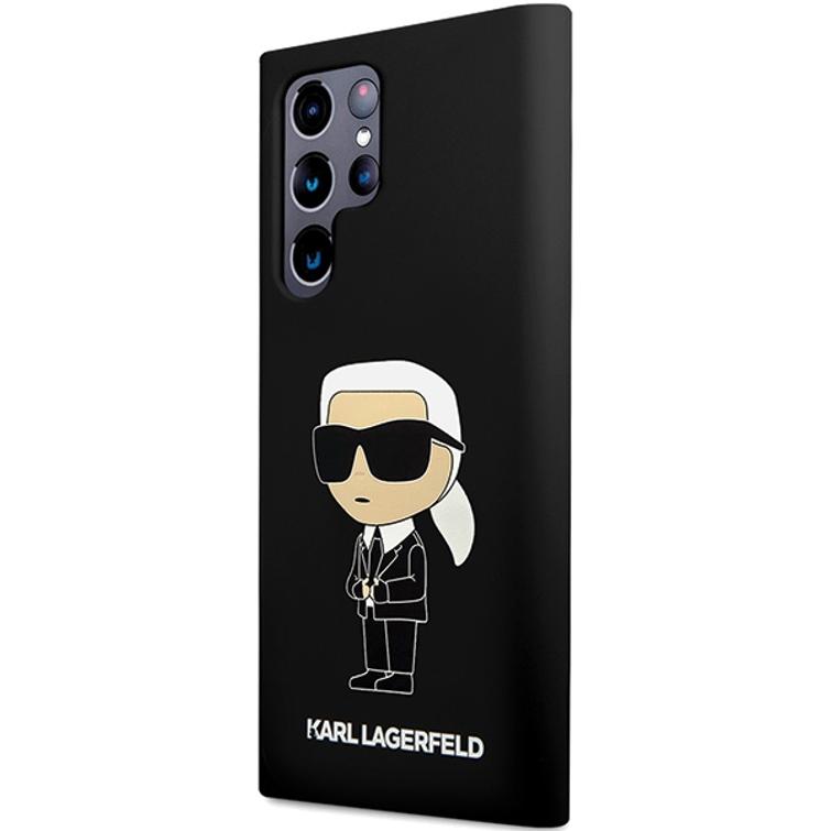 Karl Lagerfeld -suojakuori Samsung Galaxy S24 Ultralle KLHCS24LSNIKBCK musta HC SILICONE NFT IKONIK