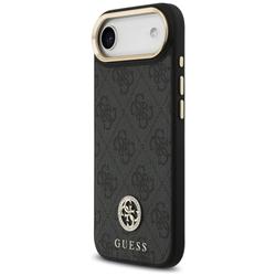 Guess 4G Strass Logo & Big Strap Metal Buttons MagSafe -suojakuori iPhone Airille, musta
