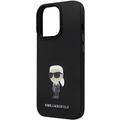 Karl Lagerfeld -suojakuori iPhone 14 Pro 6,1" KLHCP14LSMHKNPK musta HC silikoni Ikonik Metal Pin