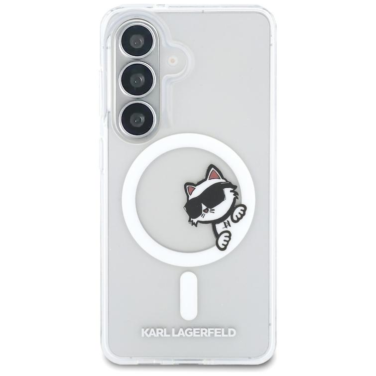 Karl Lagerfeld case IML Peekaboo Choupette MagSafe for Samsung Galaxy S26 transparent