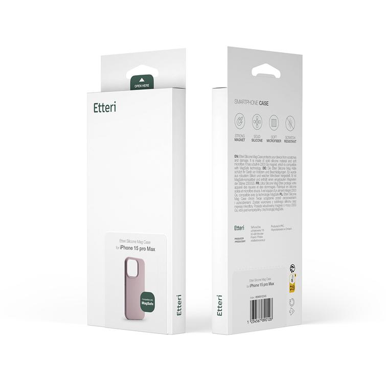 Etteri Silicone Mag kotelo iPhone 16 Prolle 6,3" vaaleanpunainen