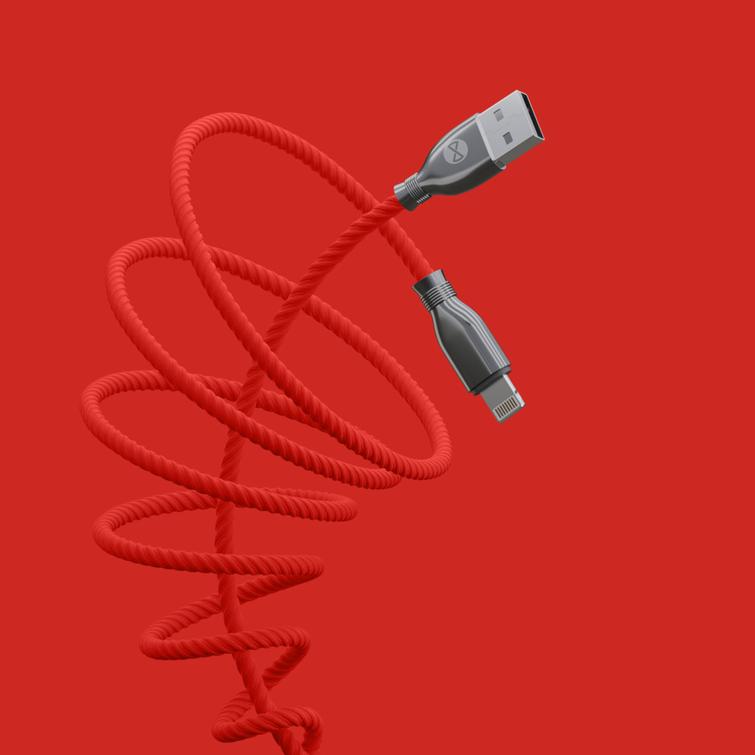 Forever Tornado -kaapeli USB - Lightning 1,0 m 3A punainen