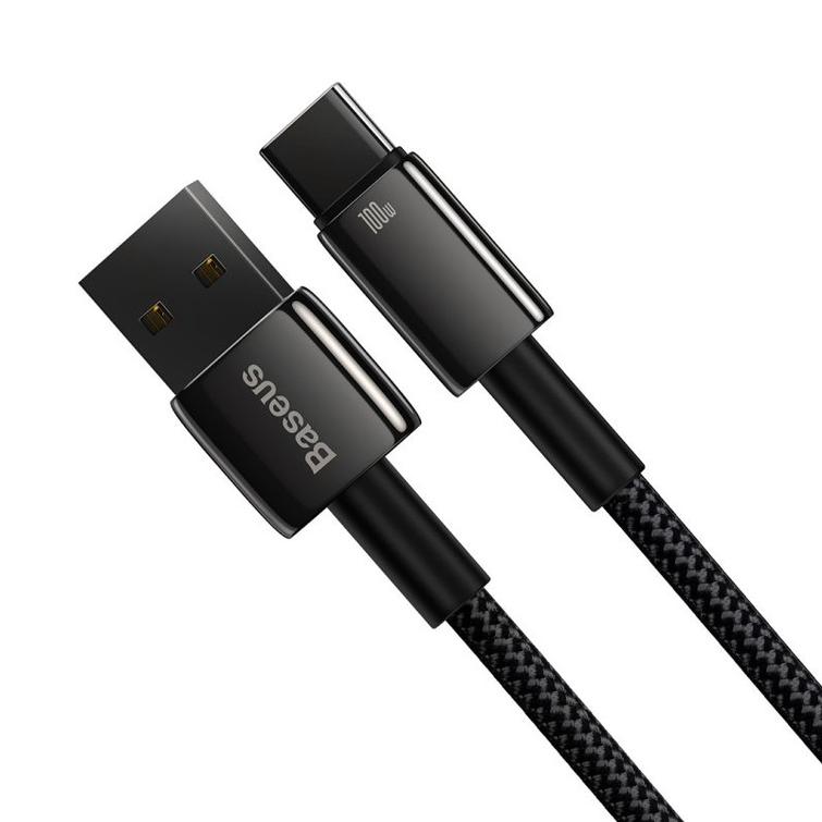Baseus-kaapeli Volframi USB - USB-C 1,0m musta 100W