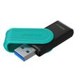 Kingston 128GB kannettava USB 3.2 Gen 1 DataTraveler Exodia S -muistitikku (musta/turkoosi)