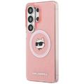 Karl Lagerfeld case IML Repeated Choupette MagSafe for Samsung Galaxy S26 Ultra pink