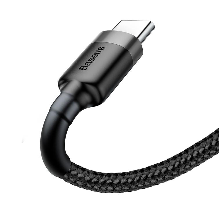 Baseus-kaapeli Cafule USB - USB-C 0,5 m 3A harmaanmusta
