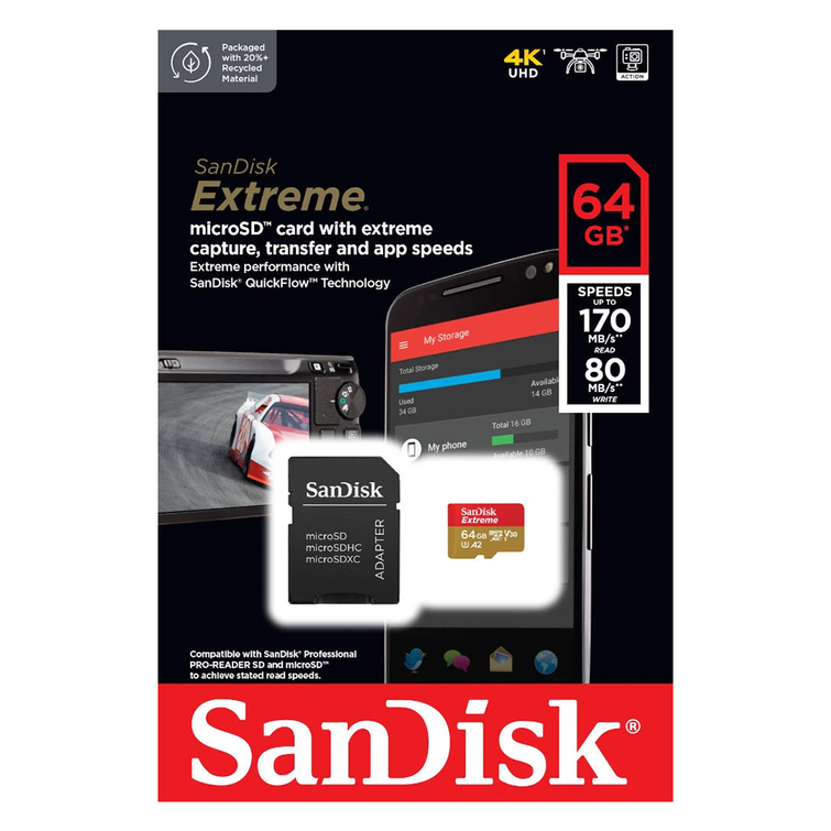 SanDisk microSD UHS-I -muistikortti 64 Gt SDSQXAH-064G-GN6MA