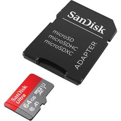 SanDisk Ultra Android microSDXC -muistikortti 64GB 140MB/s A1 Cl.10 UHS-I + adapteri