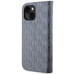 Karl Lagerfeld -suojakuori iPhone 14 6,1" KLBKP14SSAKLHPG hopeanv&auml;rinen BT Saffiano Mono