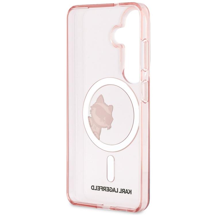Karl Lagerfeld case IML Peekaboo Choupette MagSafe for Samsung Galaxy S26 pink