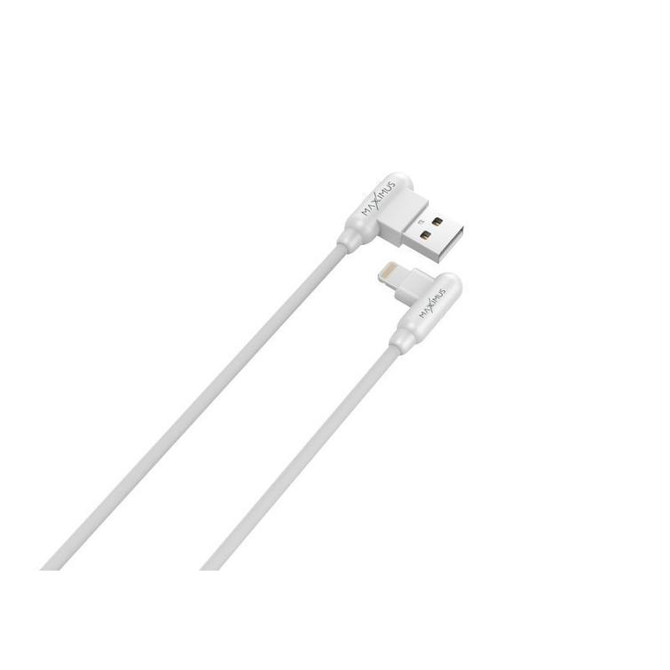 CABLE MX CORNER FAST CHARGE LIGHTNING 2.4A/1M, WHITE ANGULAR