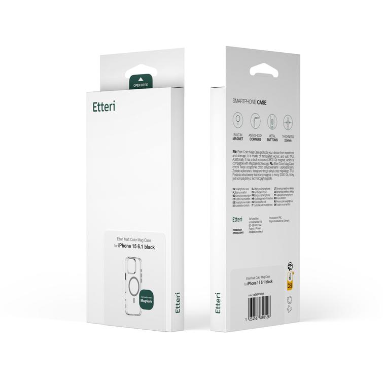 Etteri Color Mag kotelo iPhone 15:lle 6,1" harmaa