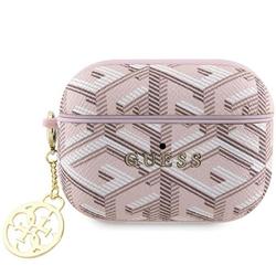 Guess AirPods Pro 2 -kuulokkeiden suojakuori GUAP2PGCE4CP, pinkki, Gcube Classic, kultainen logo ja charmi.