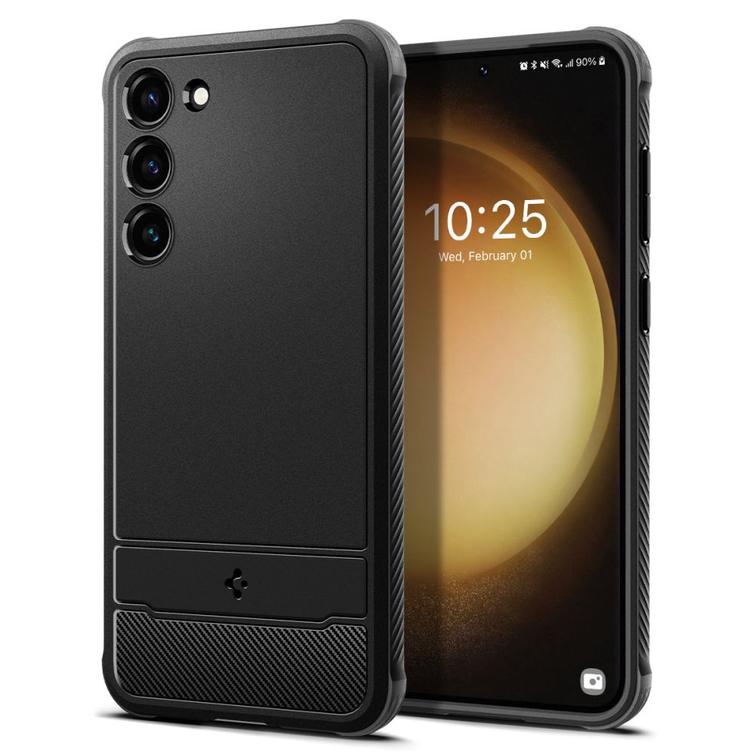 Spigen Rugged Armor -suojakuori Samsung Galaxy S23:lle mattamusta