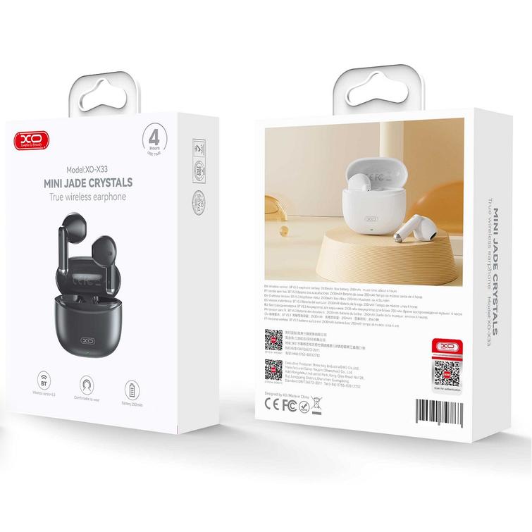 XO Bluetooth-kuulokkeet X33 TWS mustat