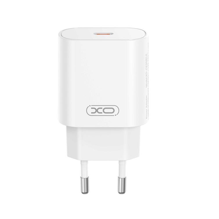 XO sein&auml;laturi CE25 PD 25W 1x USB-C valkoinen + USB-C-kaapeli - Lightning