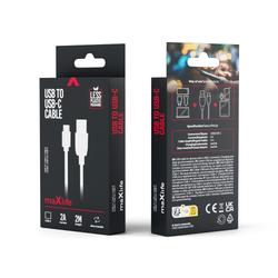 Maxlife-kaapeli USB - USB-C 2,0 m 2A valkoinen