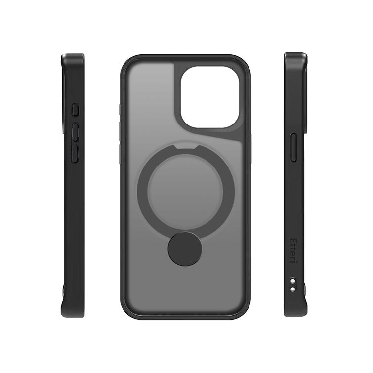 Etteri Matt Mag Ring kotelo iPhone 15 Pro Max 6,7" mustalle